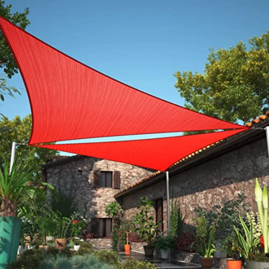 

24' x 24' x 24' Sun Shade Sail UPF50 Triangle Canopy Fabric Cloth Screen Water Air Permeable and UV Resistant Heavy Duty Carpor