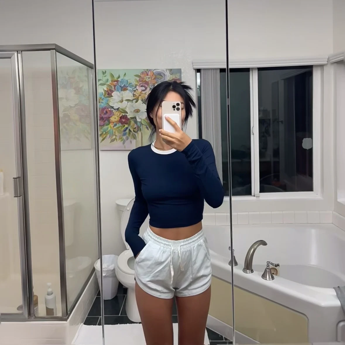 

Kardaian Soft Lounge Long Sve Crop Top Modal Teaded Base Layer T-irt ort Length Casual Sle Women's Faion