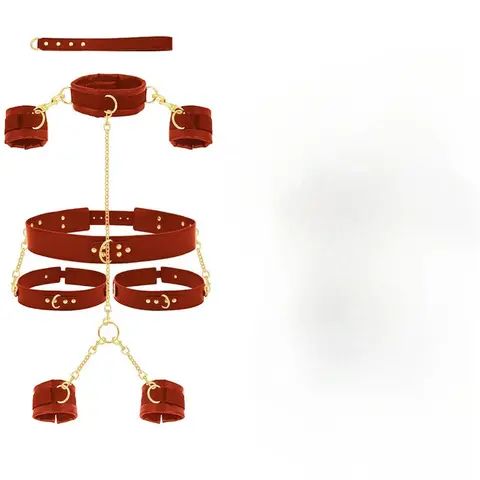 10 PCS Bondage Sex Toys BDSM Couple Binding Kit Restraints SM Adjustable Handcuffs Ankle Cross Waist Strap Traction Chain Collar
