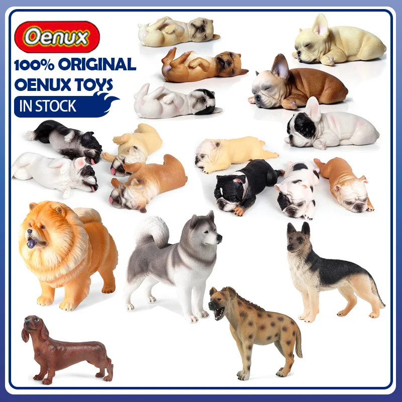 โมเดลสุนัขโอเอนักซ์ ของเล่นจำลองสัตว์ ลูกสุนัข บูลด็อก อลาสกันมาลามูท ชอว์ชู บอร์เดอร์คอลลี่ ของสะสม ของเล่นเด็ก ของขวัญ