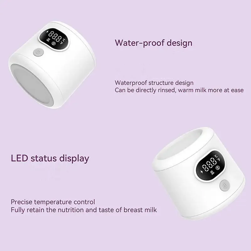 휴대용 여행 빠른 수유 우유 히터, USB 충전식 대용량 배터리, 8800 mah 아기 젖병 워머