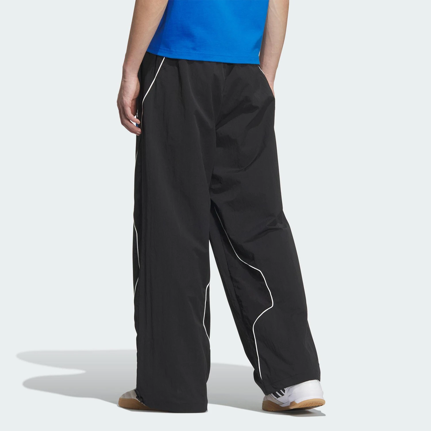 Pantaloni a gamba larga regolabili in tessuto ufficiale Adidas a tre strisce JM8039