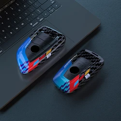 ABS Carbon Fiber Car Key Case Cover for BMW 1 2 3 5 6 Series X1 X3 X4 X6 X7 G20 G30 G01 G02 G05 F15 F16 F34 Protection Key Shell