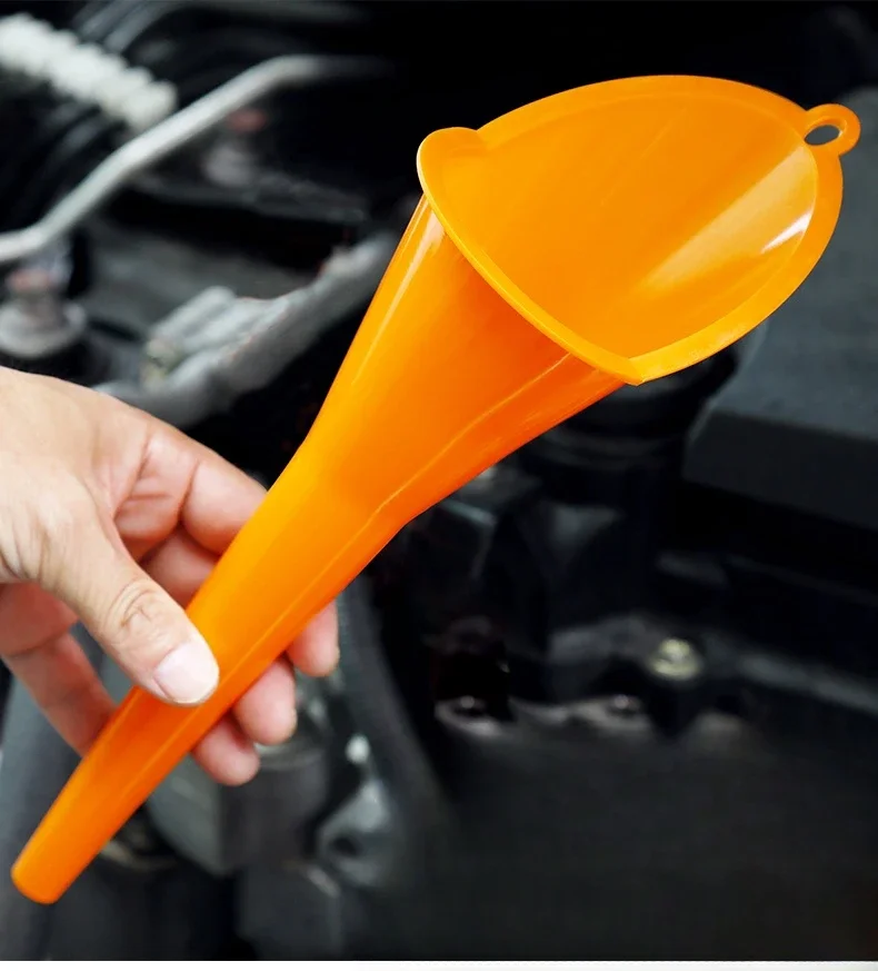 Auto-Trichter mit langem Stiel, Öl- und Kraftstofffüllwerkzeuge, spritzwassergeschützter Kunststoff-Öltrichter, Motorrad-Betankungswerkzeuge, Autozubehör – Detail 1