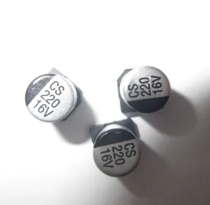 Capacitor Eletrolítico de Alumínio para Montagem Superficial 16V 220uf 220UF 16V Tamanho: 6*7MM Tipo SMD