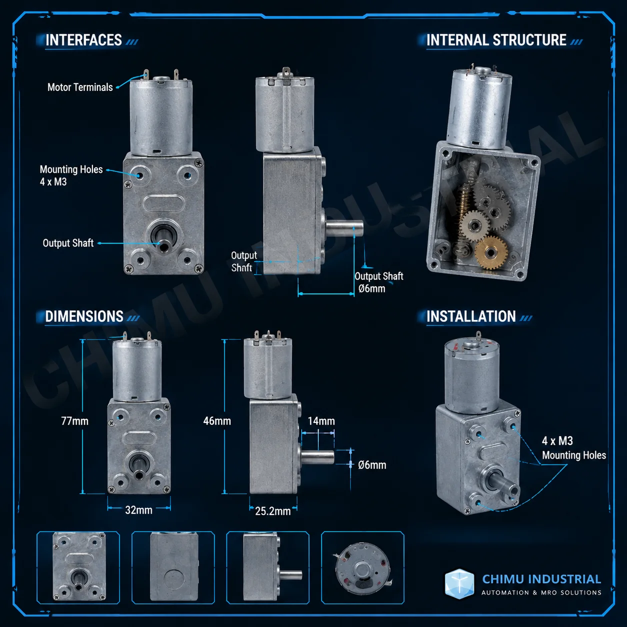 【CHIMU INDUSTRIAL】 JGY370 DCギア - Dc Motor 12V のレビューと価格