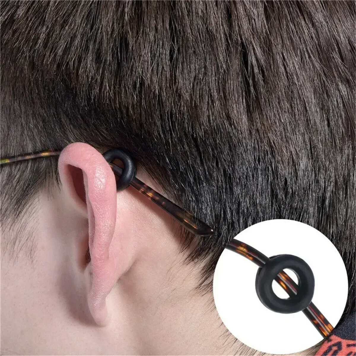 20/100pcs Black Silicone Anti-slip Eyeglass Hooks Grip Unisex Round Eyeglasses Leg Ear Sleeve Stopper Eyewear Retainer Holders