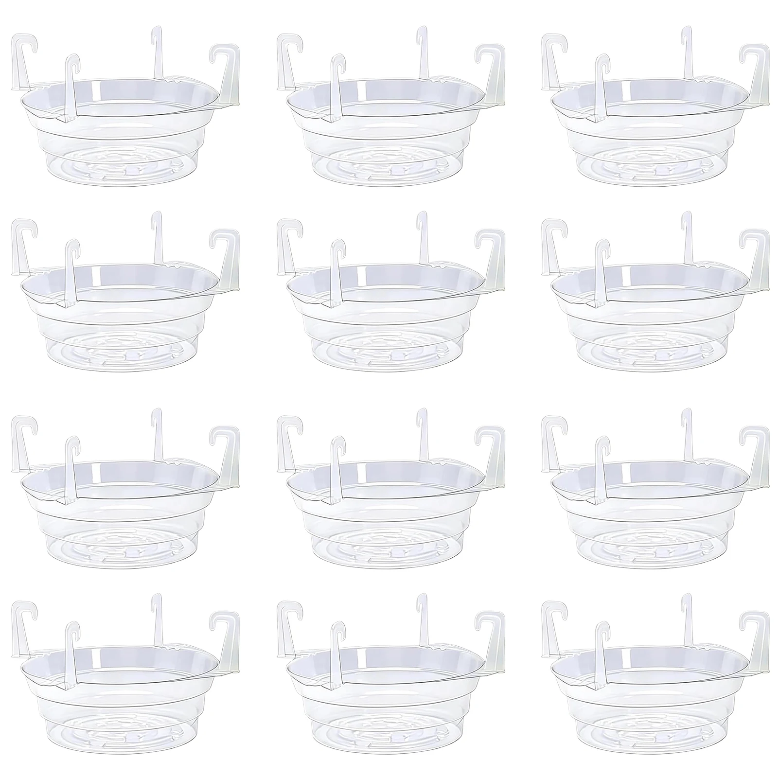 6/8/10/12in Hanging Basket Watering Tray with Hooks Hanging Basket Saucer for Indoor Outdoor Hanging Basket Flower Pot