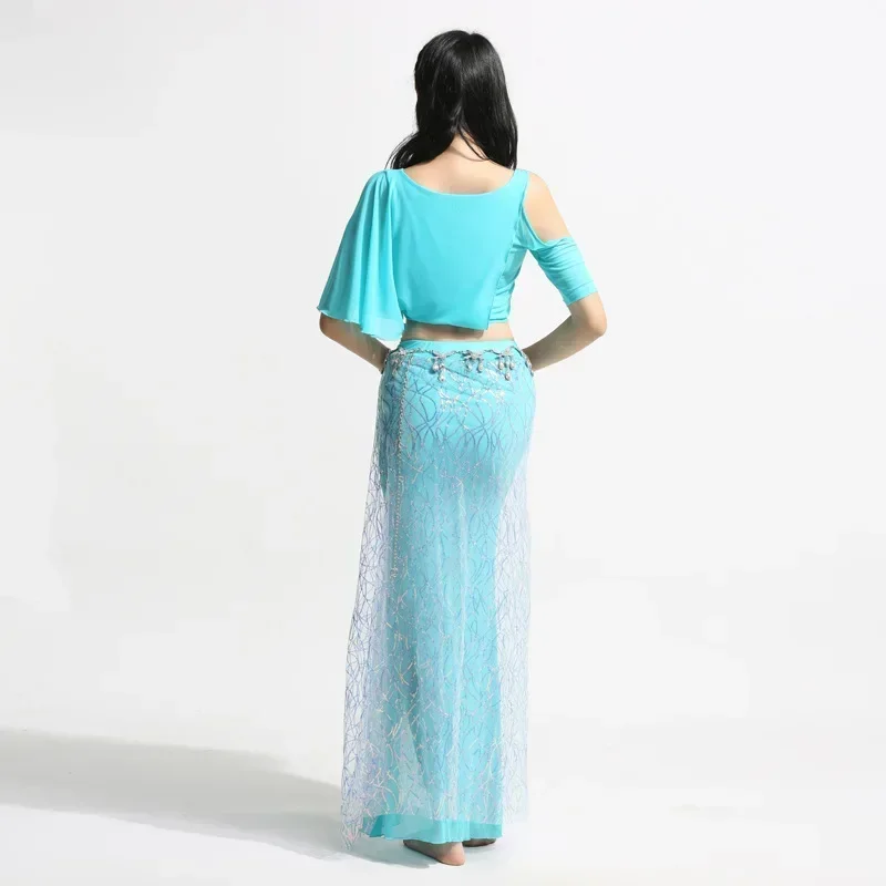 زي رقص شرقي للنساء ، بلوزة نسائية مكشوفة الكتفين ، فستان مثير بفتحة ، ملابس رقص ، بدلة مسرح ، جديد ، 2 ، ،