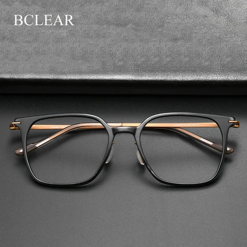 BCLEAR, monturas de gafas ultraligeras a la moda para hombre, gafas ópticas cuadradas cómodas de titanio para mujer, nuevo diseño de marca Popular