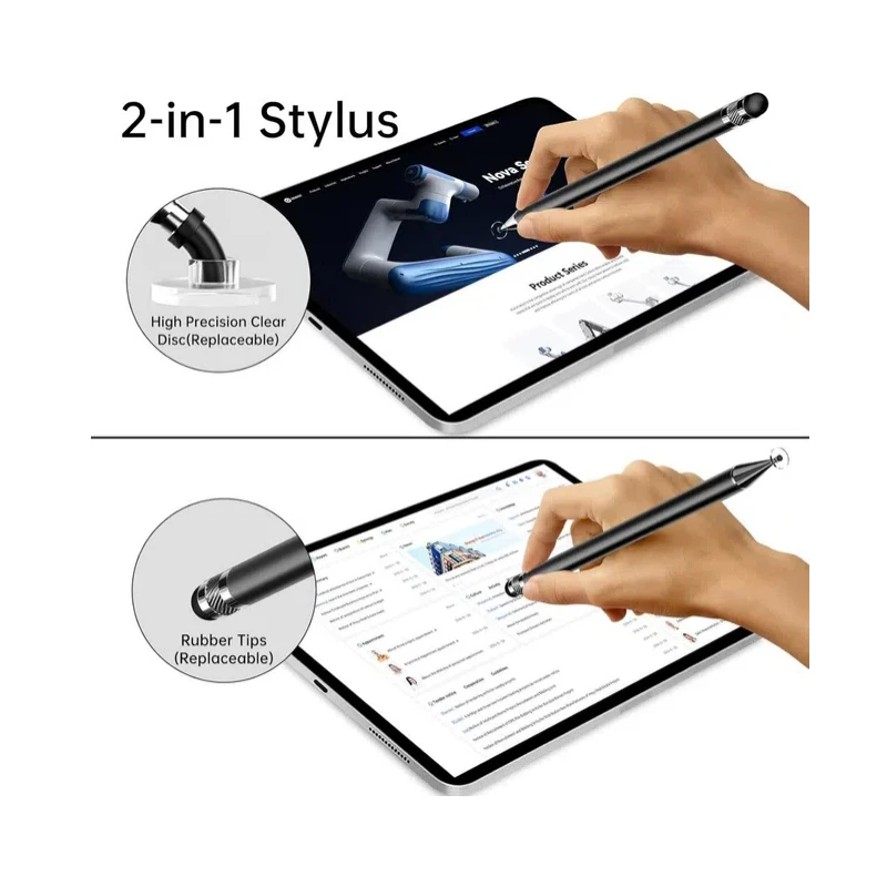 2-in-1 Stylus Pen High Sensitivity Disc Tip Rubber Tip Touch Pencil Suitable for Apple iPhone iPad Android Samsung Tablet Phone view 3
