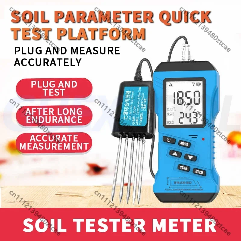 Quality Tester Portable PH Humidity Moisture Meter Nitrogen Phosphorus Potassium NPK Analyzer EC Conductivity Testing Instrument