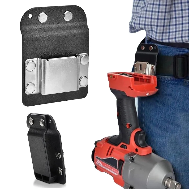 Stainless Steel&Rubber Belt Clamp,Clip-On Tool Holder for Impact,Hand Drills,Tape Measures,Nailer or Any Tools with Hanger Clip