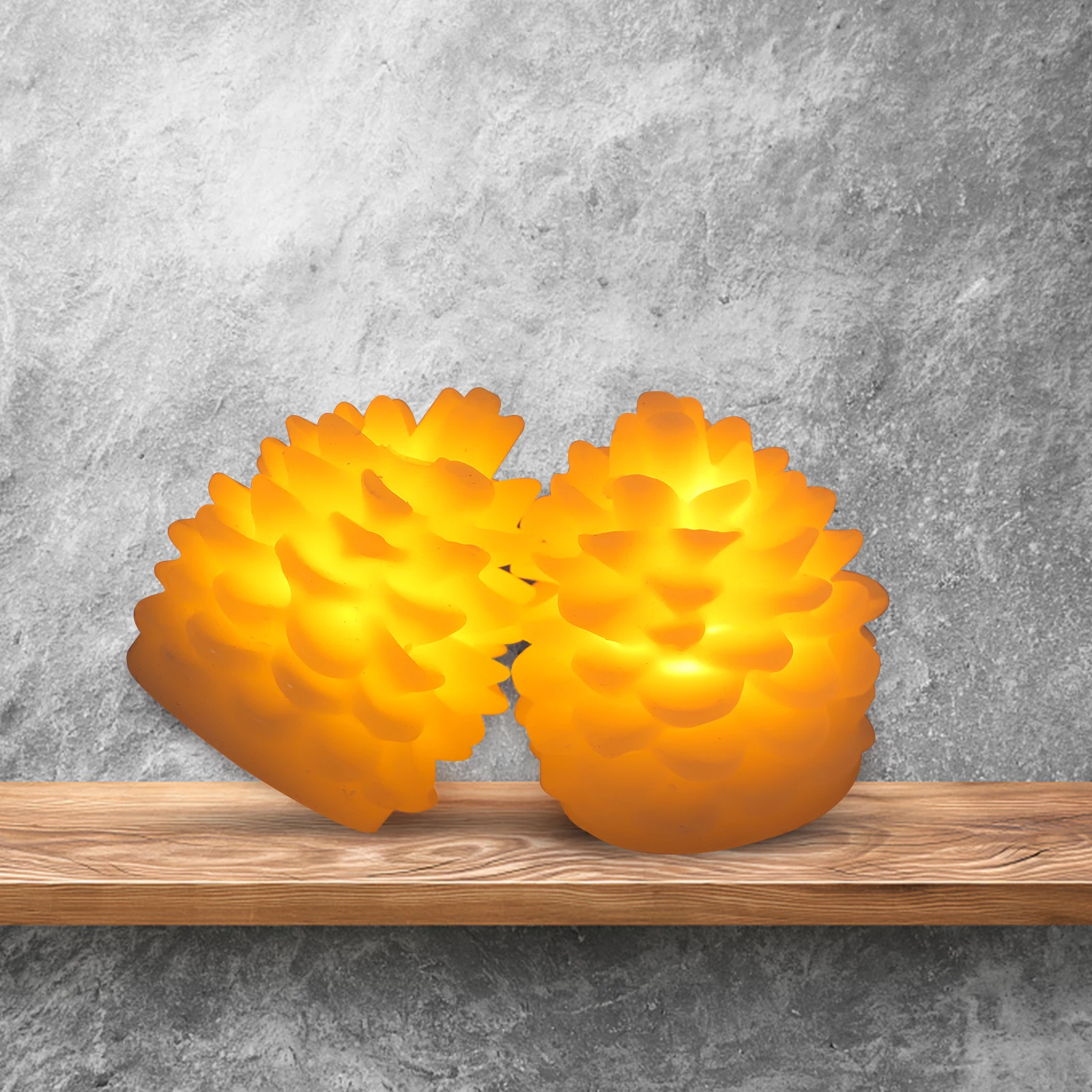 

2Pcs Pinecone LED Wax Flameless Lights Warm Yellow Night Lamps Romantic Home Festival Party Decoration Wax Light