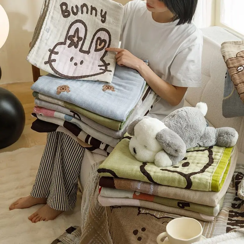 

Japanese All-cotton Bath Towel Four Layers of Gauze Cotton Linen Absorbent Large Towel Bath Towel Nap Leisure Light Blanket