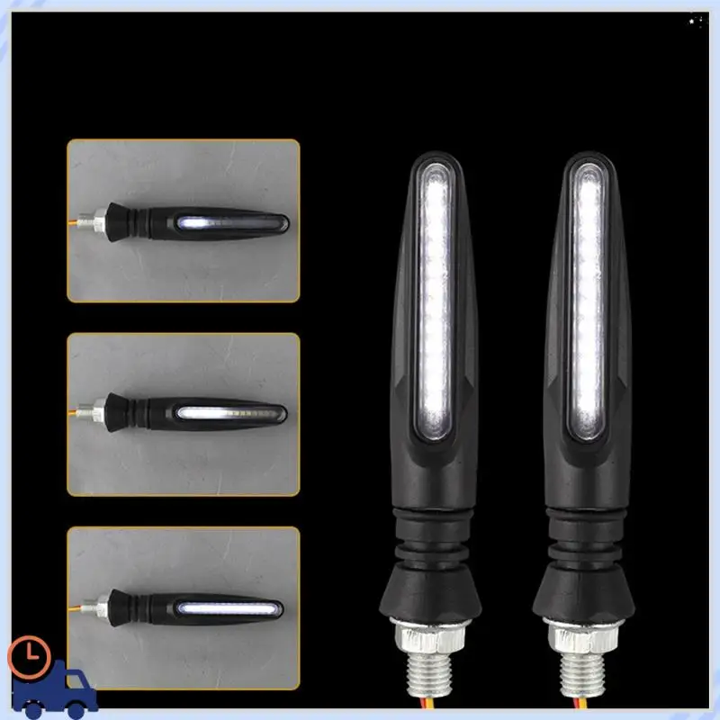 

Durable Motorcycle LED Lights High Bright Turn Signal Indicator Lights Front Rear White Day Running Lights Flowing Brake Lamps B