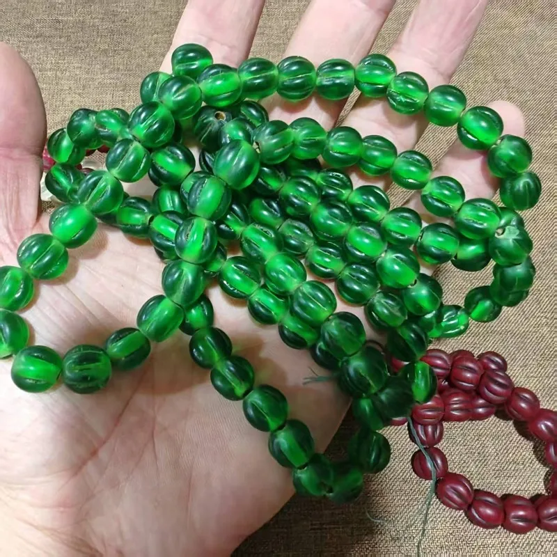 Unisex Boho Bead Strand Mixed Color Melon Lampwork Glass Beads Handcrafted Loose Beads For DIY Necklace Bracelet Craft