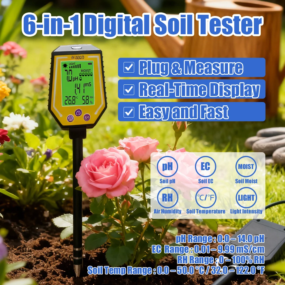 6 In 1 Soil Meter D…