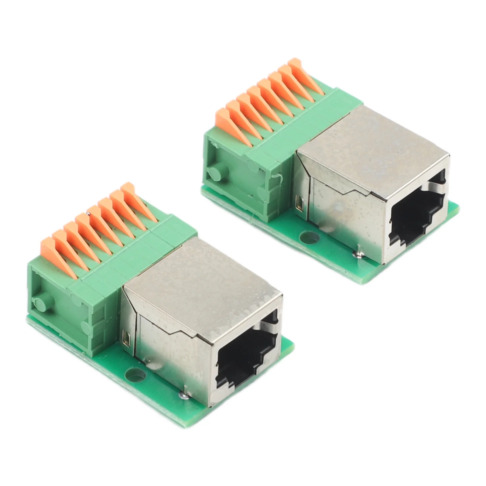 2Pcs For RJ45 8P8C Female To 8 Pin Solderless Quick Wiring Connector For Ethernet Network Cable Extension And CCTV Camera Adapte