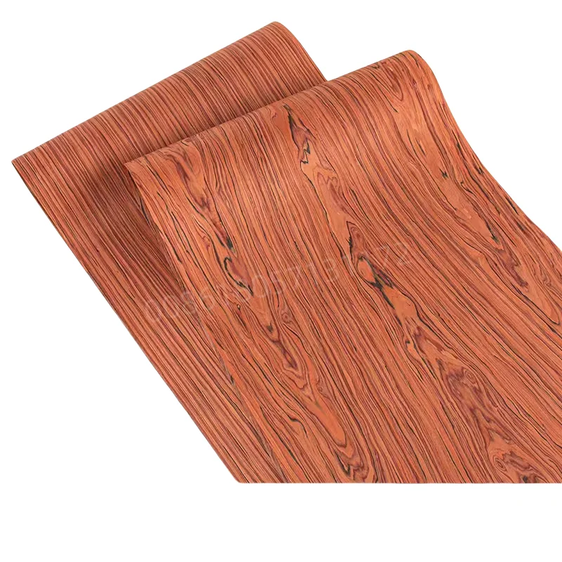 Reconstituted Engineered Rosewood Veneer – E.V., Fleece Backing, 60x250cm,2 Pieces, for Furniture & Home Décor, Q/C & C/C, Red