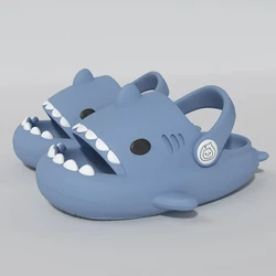 Crestar Cartoon Shark Sandals For Boys Girls Cute Non-Slip Bath Slides EVA Comfortable Beach Shoes Summer Outdoor Kids Slippers