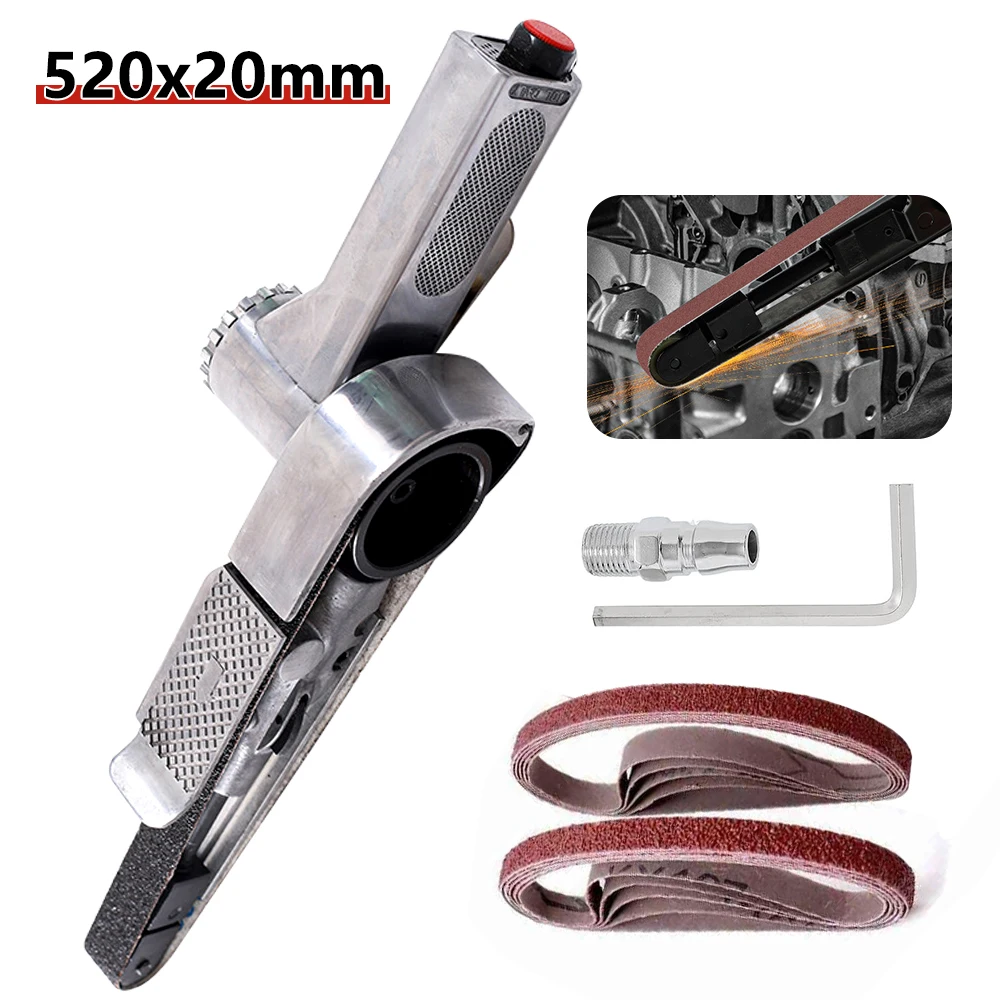520*20mm Mini Air Belt Sander Sanding Machine Handheld Angle Grinder Polishing Grinding Industrial Pneumatic Tool Air Compressor