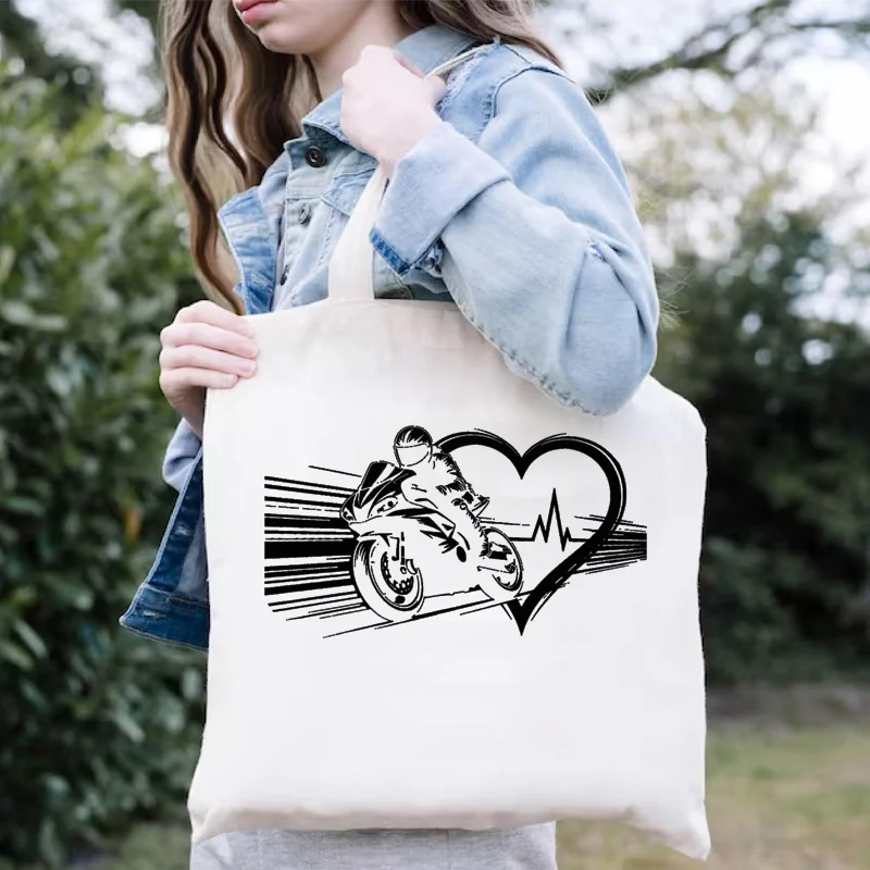 مضحك قماش حمل حقيبة للنساء حقيبة يد خمر Y2K جماليات حمل حقيبة النوتات الموسيقية مع الرموز القلب حقيبة كتف الموضة