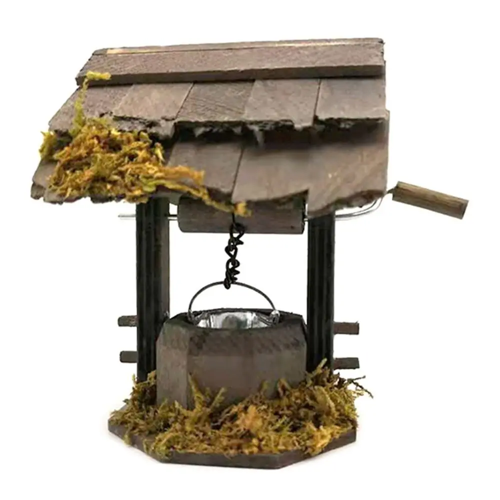 Domek dla lalek, ogród wróżek, dekoracje do domu, scena na zewnątrz, model, akcesoria dla lalek, miniaturowy kurnik, drewniany most łukowy