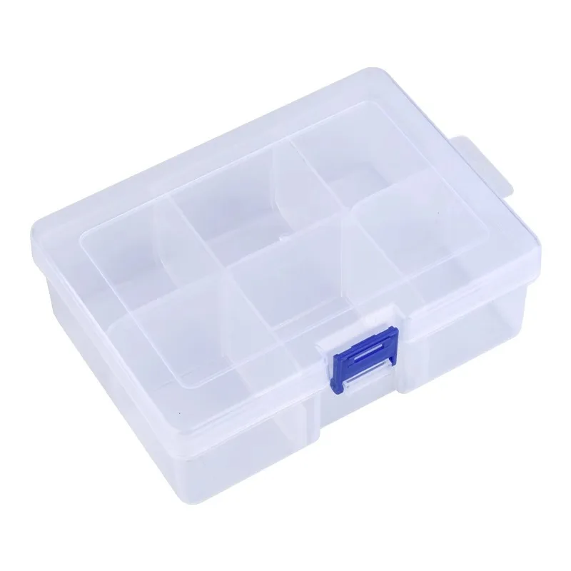 Multi Grid Clear Plastic Box Rectangular Box Screwdrivers Bits Tools Dustproof Waterproof Packing Storage Cases Container