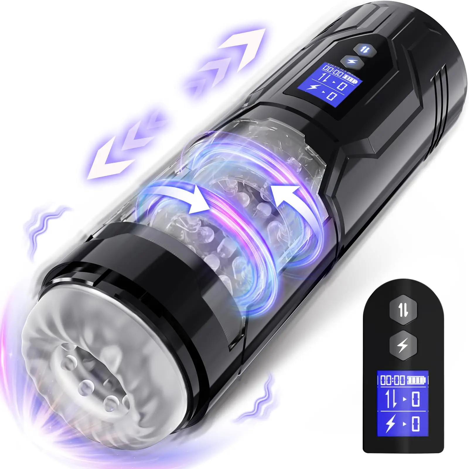 

Masturbator For Men - Male Sex Toy Adult Toys 7 Thrusting Rotating & Vibrating Modes With LCD Display,