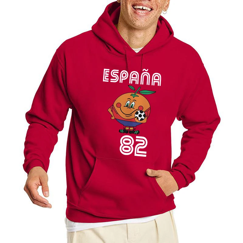 مضحك Naranjito طباعة هوديي إسبانا 82 اسبانيا التميمة 1982 كرة القدم كرة القدم النساء الرجال بلوزة غير رسمية Harajuku البلوز هوديس #6
