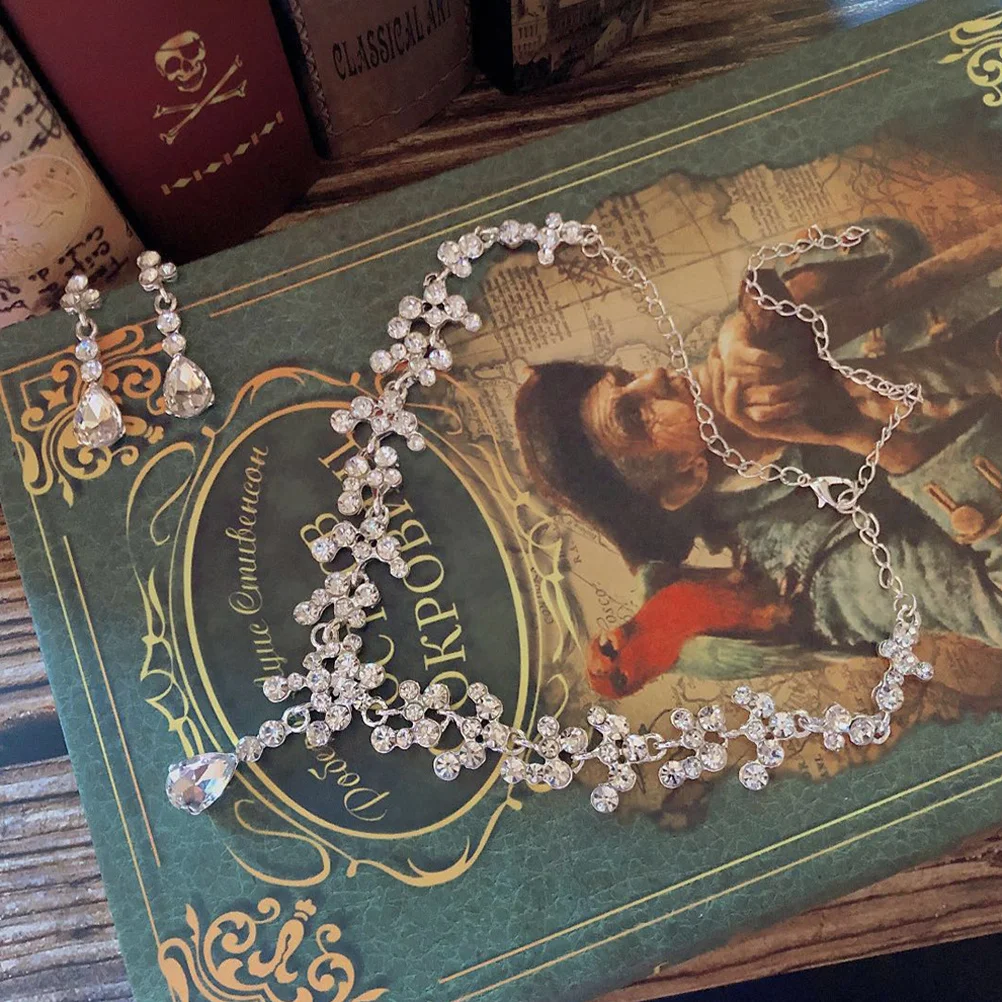 

1 комплект, свадебная тиара, ожерелье, серьги, комплект свадебных украшений, элегантный дизайн для невесты, аксессуары со стразами и кристаллами