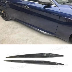 Real Carbon Fiber FRP Car Side Skirts Bodykit Bumper Side Skirts Cover Fits For Alfa Romeo Giulia Standard and Sport 2017-2020