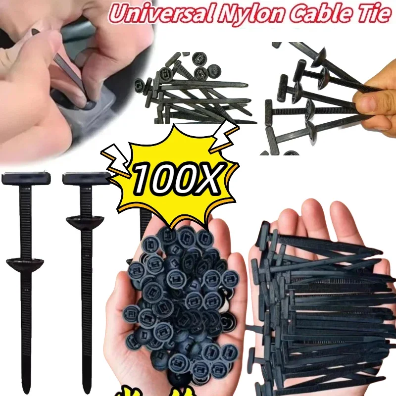 100/50/20pcs Car Nylon Tie Wrap Cable Fixed Fastener Clips Car Hose Fastening Zip Strap Self-Locking Reusable Nylon Cable Ties