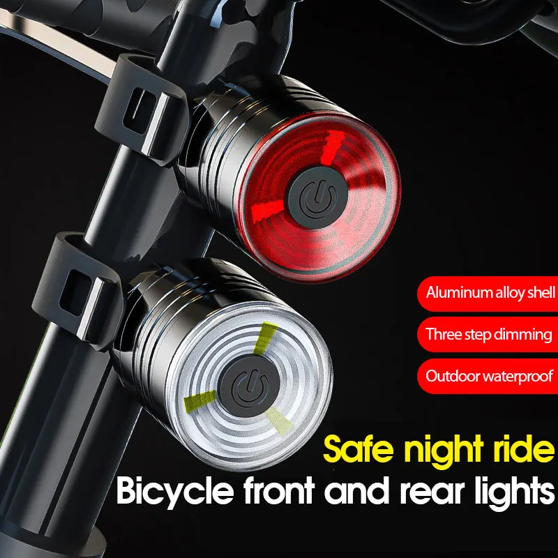 Red Warning Cycling Taillight MTB Rear Light Safety Night Riding Waterproof Portable Mini Bike Lamp White Front Bicycle Light