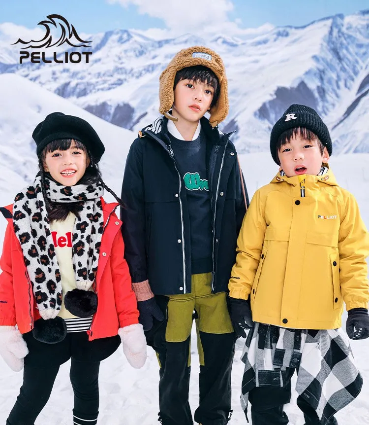 PELLIOT New 3-in-1 Outdoor Two-piece Windproof And Waterproof Trench Coat For Boys And Girls