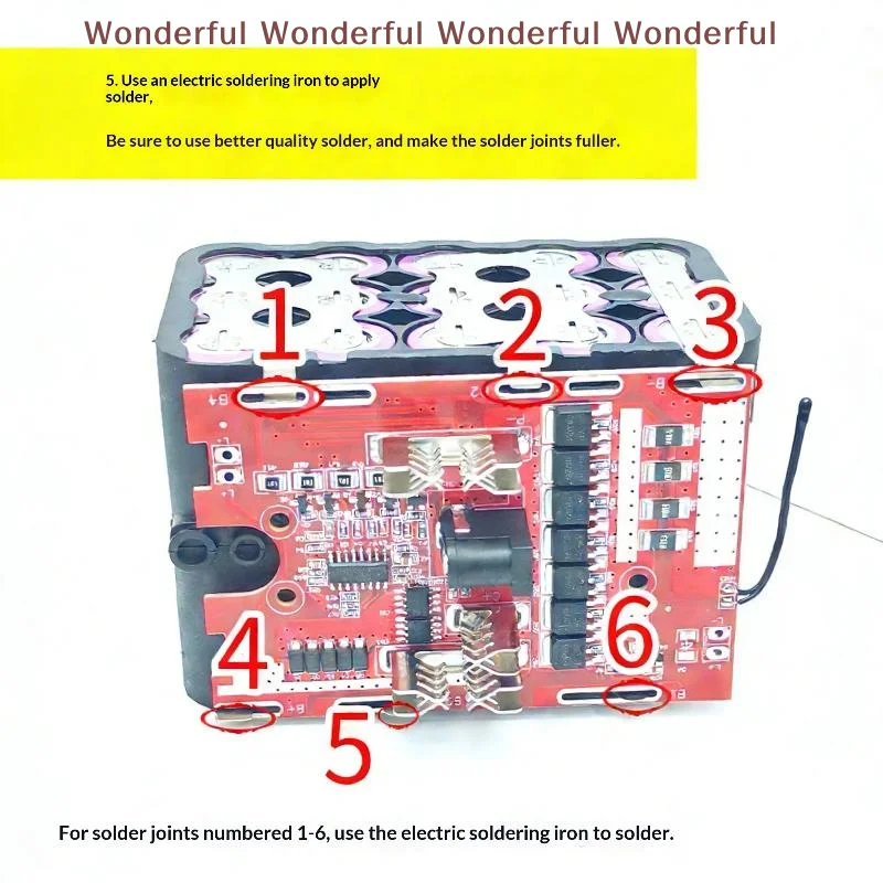 Scheda di Protezione Batteria 21V 7MOS con Bilanciamento e Sicurezza Termica per Strumenti Elettrici (1 Pezzo)