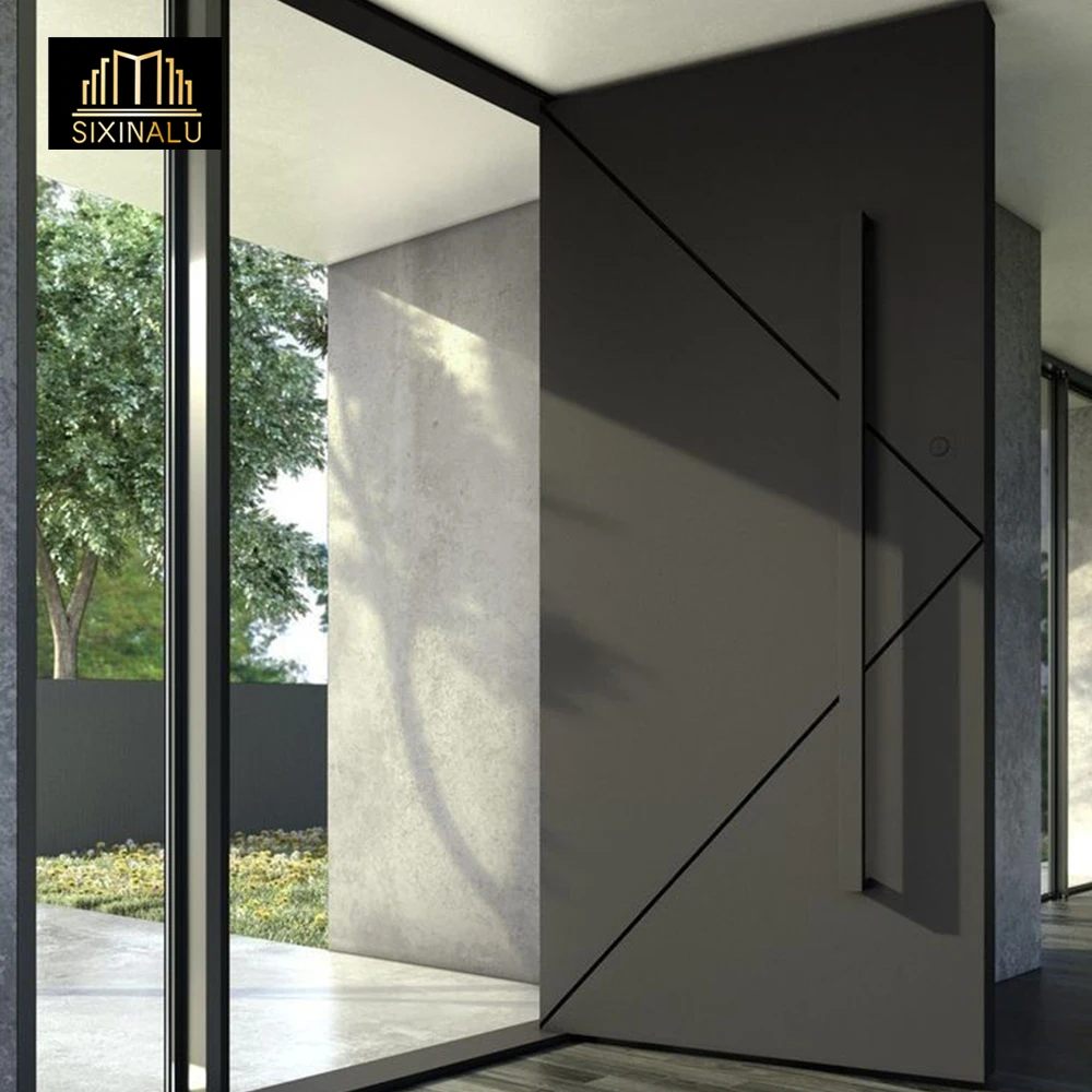 

Sixinalu 1.5x2.2M Entrance Door Front Main Casement Exterior Interior Security Doors Aluminum Swing Door Home Decor Custom Panel
