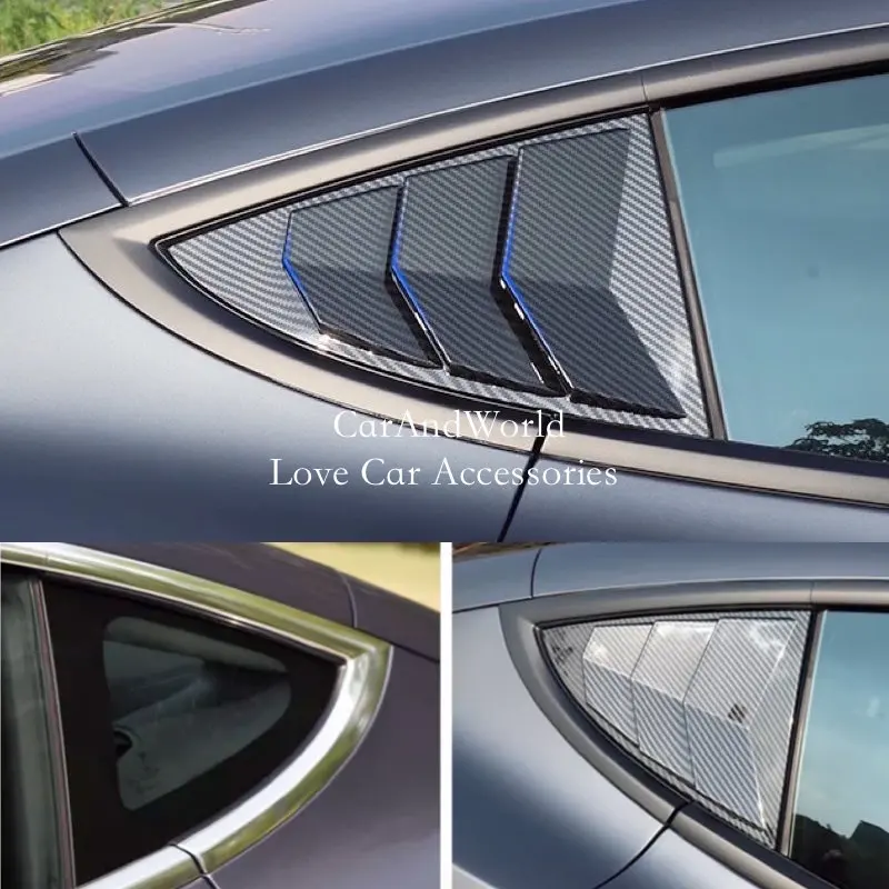 

Для Tesla Model 3 2023-2025 автомобильные хвостовые треугольные жалюзи, защитная крышка для заднего стекла, оконные жалюзи, модифицированные аксессуары