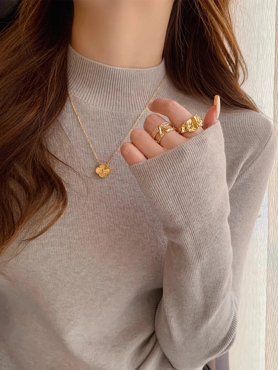 Maglione da donna slim fit lavorato a maglia base irt f collo alto interno autunno inverno Faionable caldo lungo colore Sve