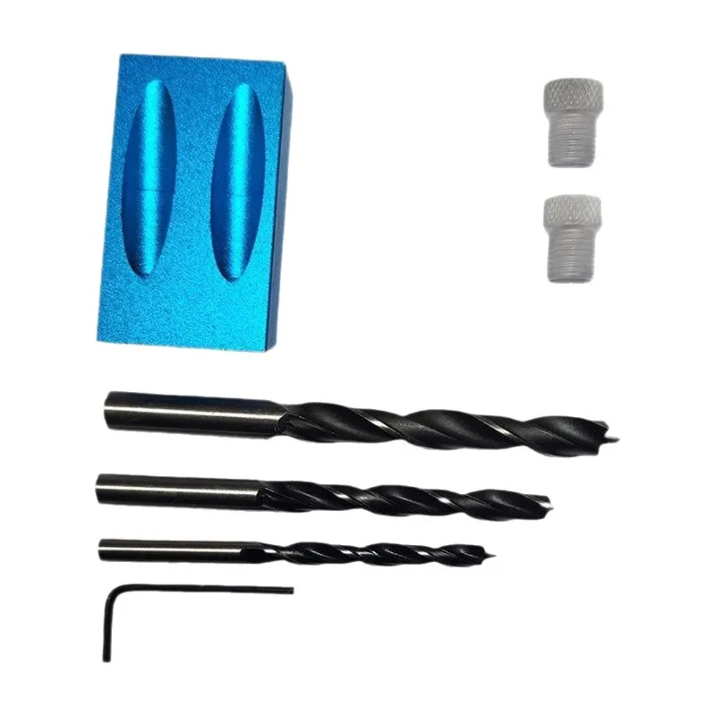 Aluminum Alloy Angled Drill Guide, 15 Degree Oblique Drilling Positioner with Limit Ring, Carpentry Dowel Jig for Wood Joints