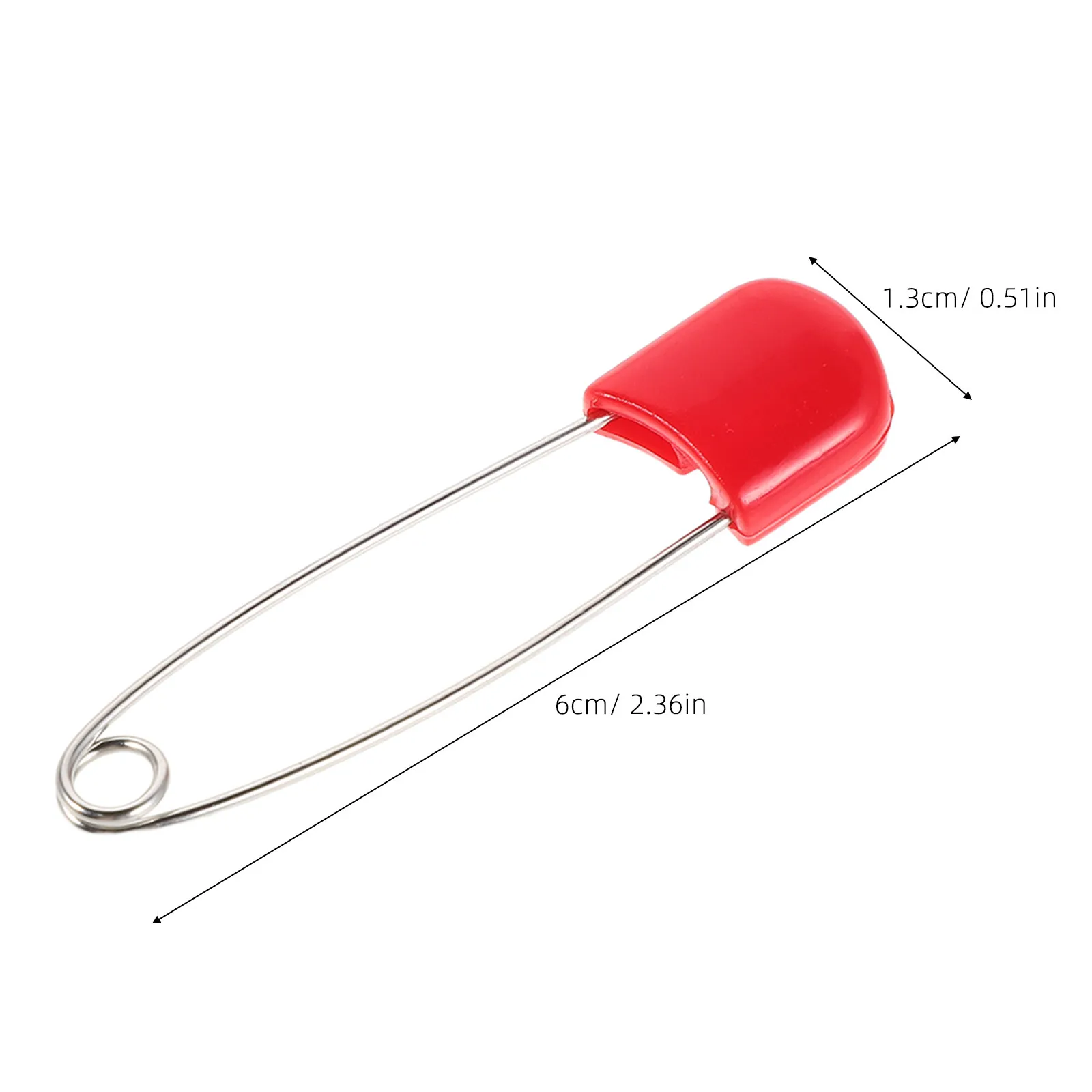100pcs Oversized Red Stainless Steel Safety Pin Clips – Heavy-Duty Skirt Fasteners for Kids, Secure Locking Clothing Clips