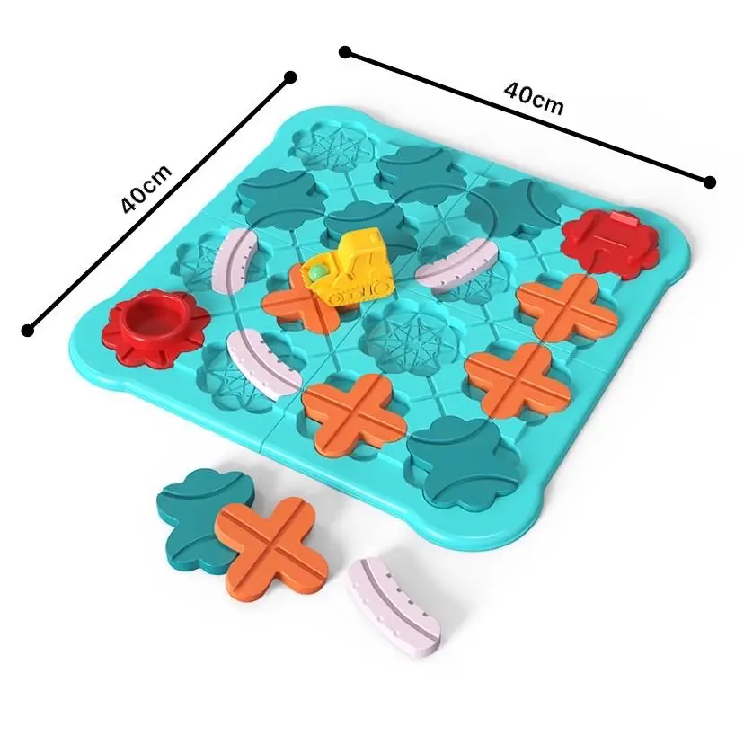 ​ ​ لعبة ألغاز بناء الطريق ذات 88 مستوى - لعبة المنطق والاستراتيجية مع شاحنة محملة بنابض ولوحة النقل