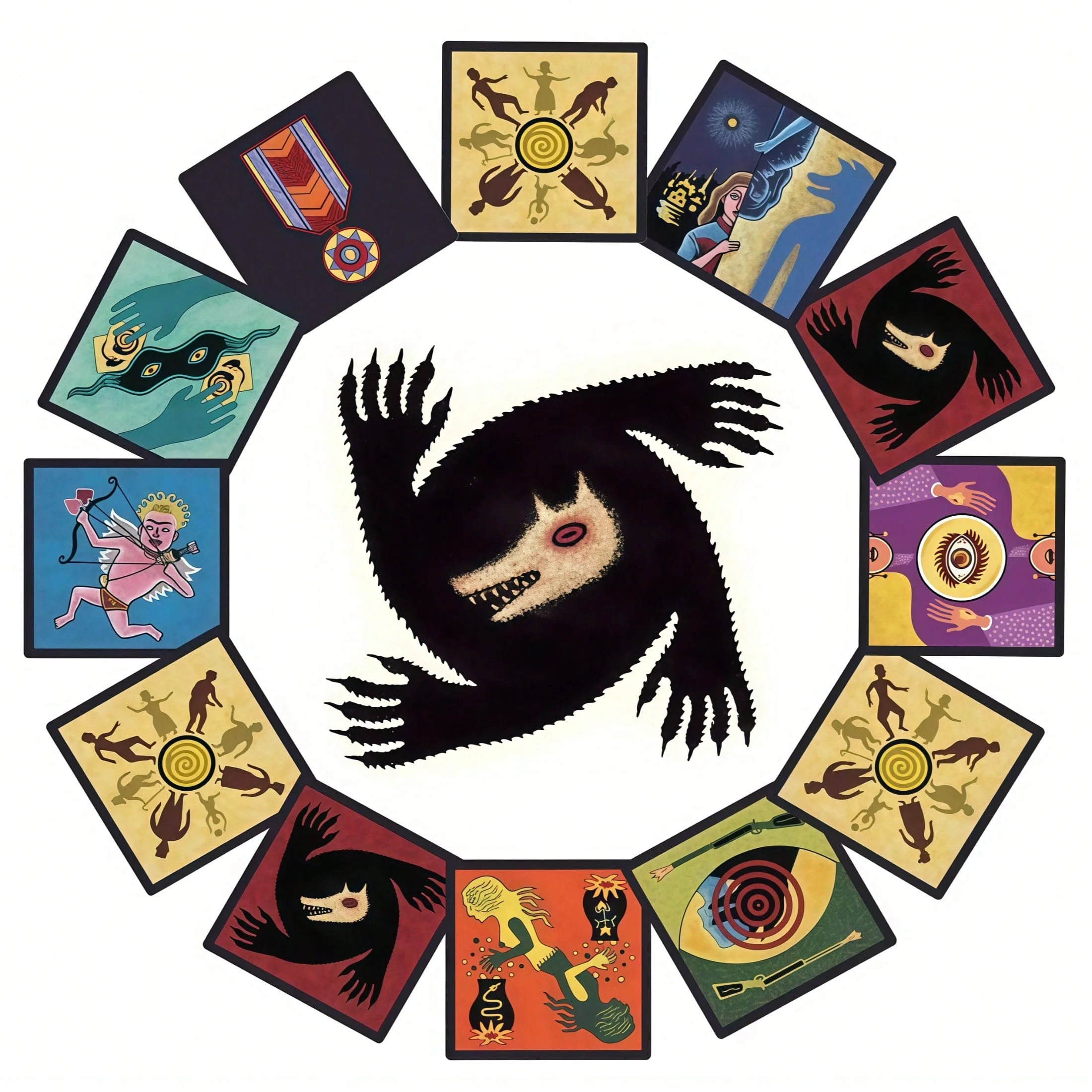 このスペイン語の狼男カードゲームは、欺瞞と推理の要素を組み合わせた、隠された身分のゲームです。