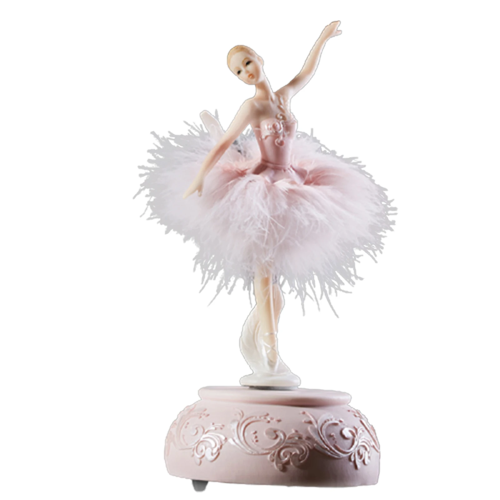 

Ballerina Rotating Music Box Ornament With Plume Skirt Durable Long Lasting Finer Details Best Gift For Women Girls