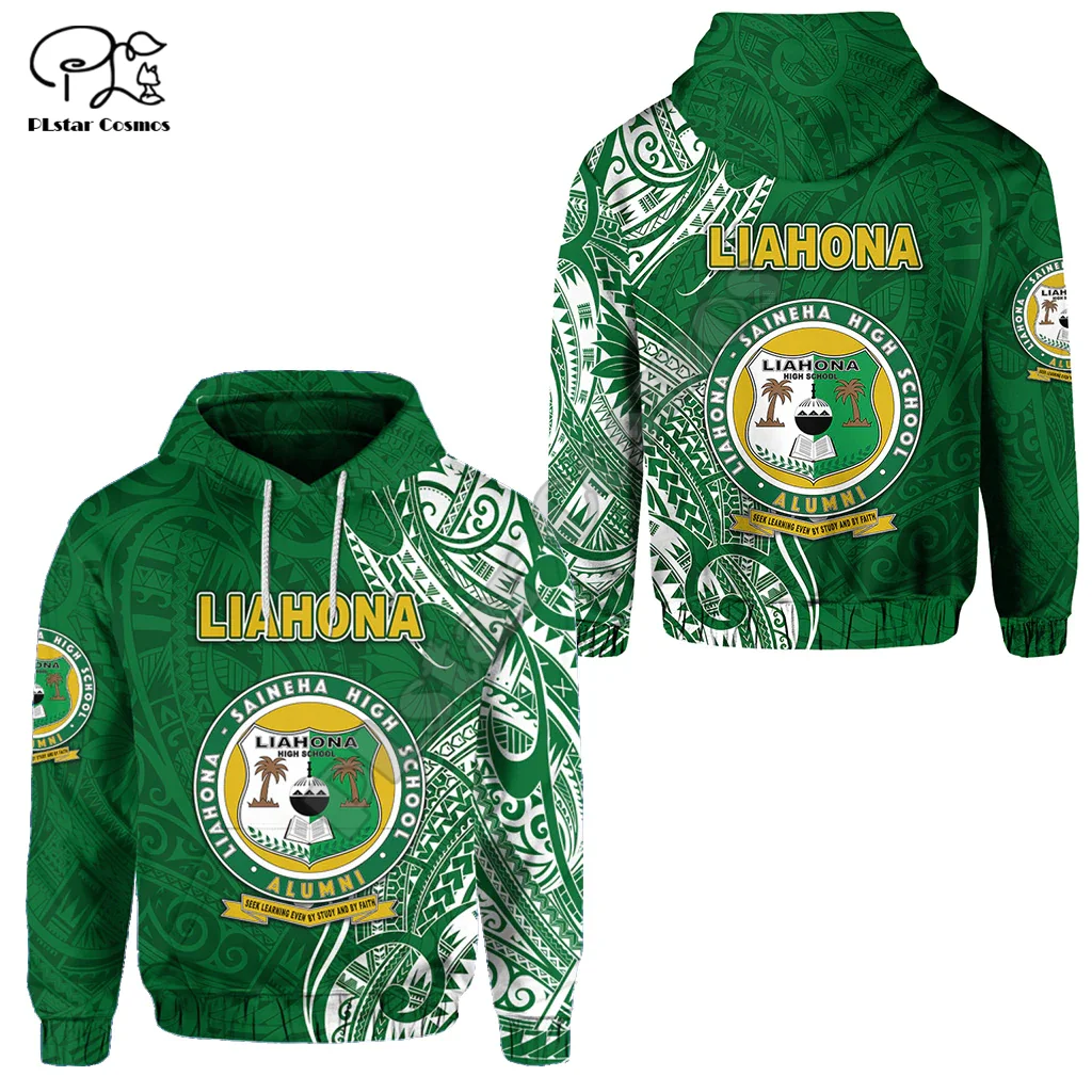 

Polynesian Tonga Liahona Hight School Tattoo Tribal Retro Men/Women 3DPrint Harajuku Streetwear Pullover Casual Funny Hoodies 2A