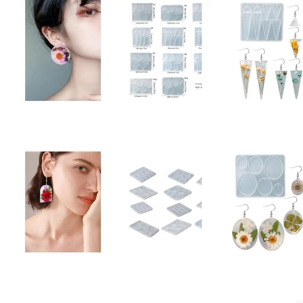 195C Jewelry Resin Casting Mold Fashion Pattern Necklace Pendant Earring Crystal Epoxy Mold Handmade Craft Silicone Mold