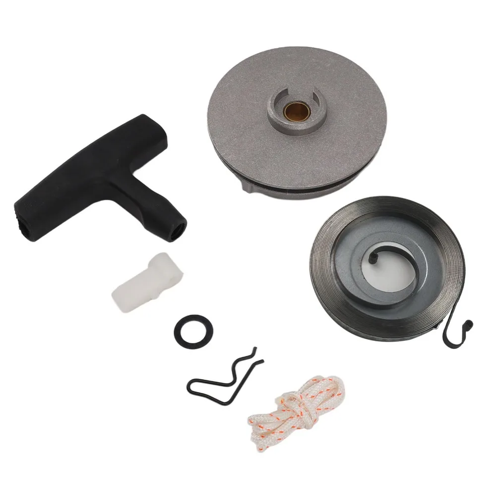 Silver Chainsaw Starter Assembly Compact Metal Recoil Pull Starter Easy to Install for TS350 038 041 MS380 MS381