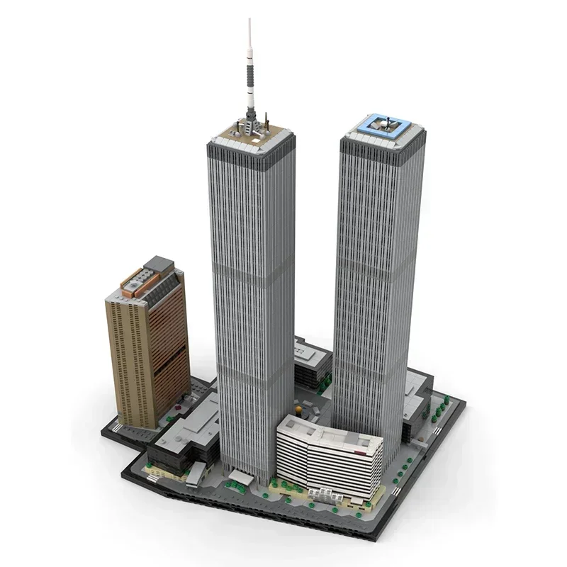 Street View Model MOC Building Bricks World Trade Center Complex Modular Technology Gifts Holiday Assemble Children Toys Suit