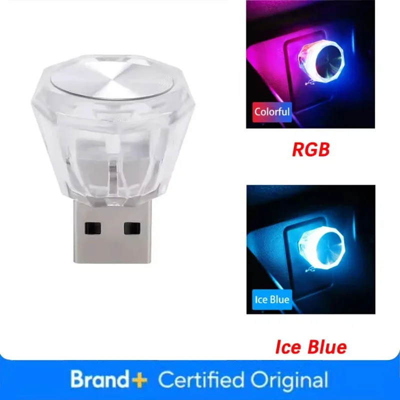 

Car Mini USB LED Light Decorative Atmosphere Lamp Colorful Night Light Wiring-Free Auto Interior Lighting Accessories Supplies